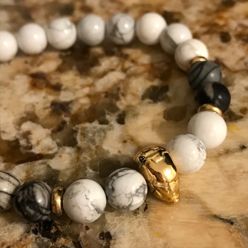 Gold Iron Man Stone Bracelet - Picture 3 of 5